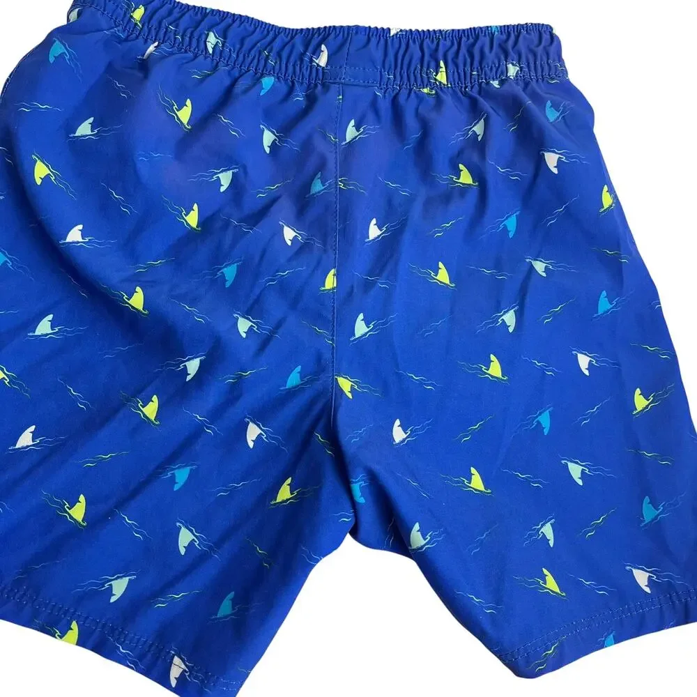 Wonder Nation Boys 5T Blue Shark Print Swim Trunks